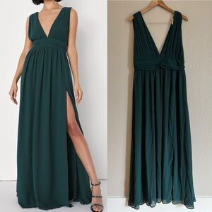 NWOT Heavenly Hues Forest Green Maxi Dress Gown